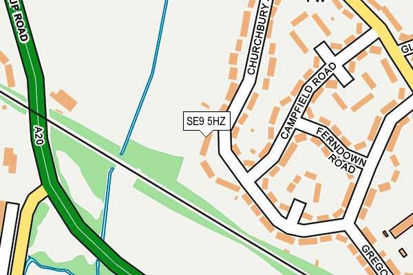 SE9 5HZ map - OS OpenMap – Local (Ordnance Survey)