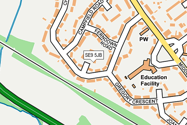 SE9 5JB map - OS OpenMap – Local (Ordnance Survey)