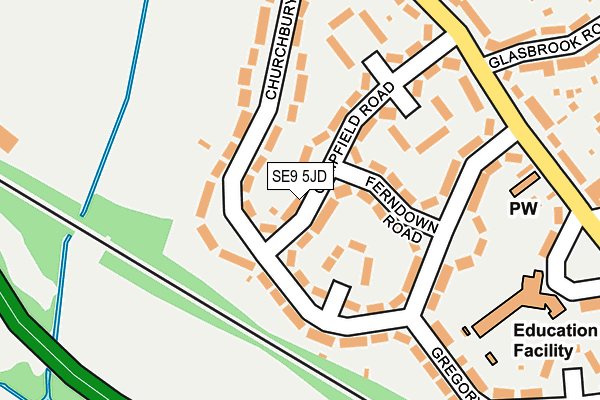 SE9 5JD map - OS OpenMap – Local (Ordnance Survey)