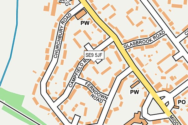 SE9 5JF map - OS OpenMap – Local (Ordnance Survey)