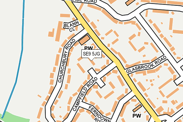 SE9 5JG map - OS OpenMap – Local (Ordnance Survey)