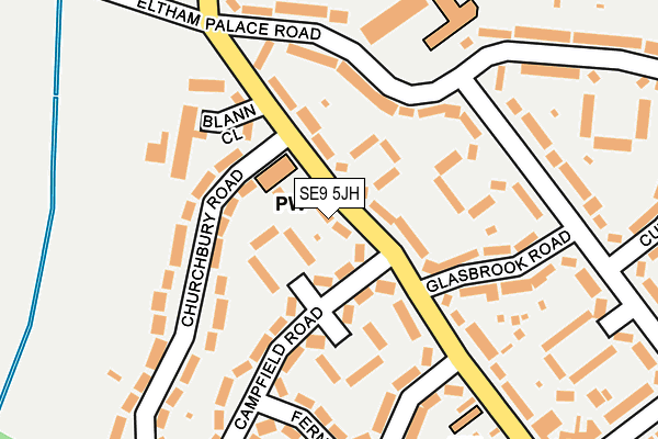SE9 5JH map - OS OpenMap – Local (Ordnance Survey)