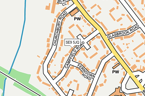 SE9 5JQ map - OS OpenMap – Local (Ordnance Survey)