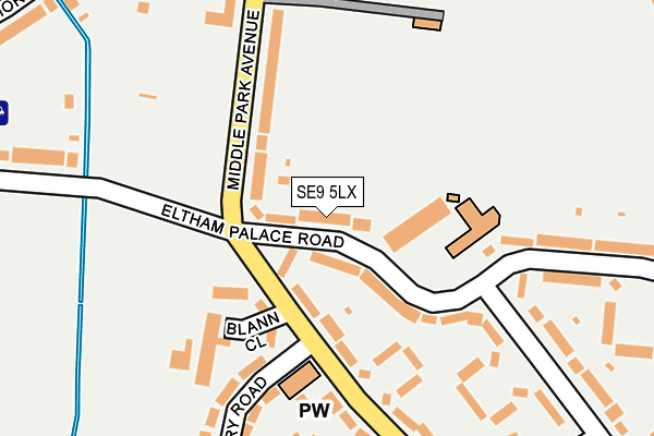SE9 5LX map - OS OpenMap – Local (Ordnance Survey)