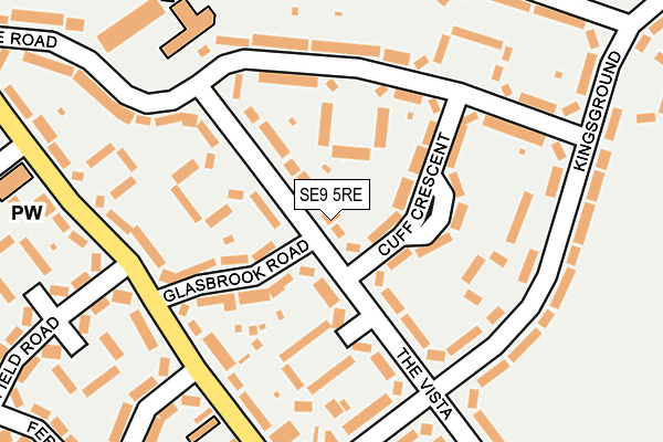 SE9 5RE map - OS OpenMap – Local (Ordnance Survey)