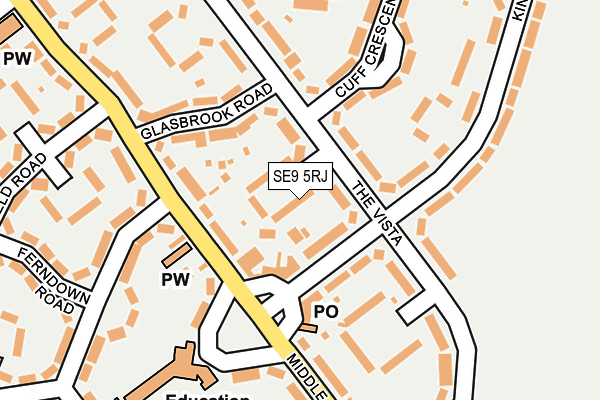 SE9 5RJ map - OS OpenMap – Local (Ordnance Survey)
