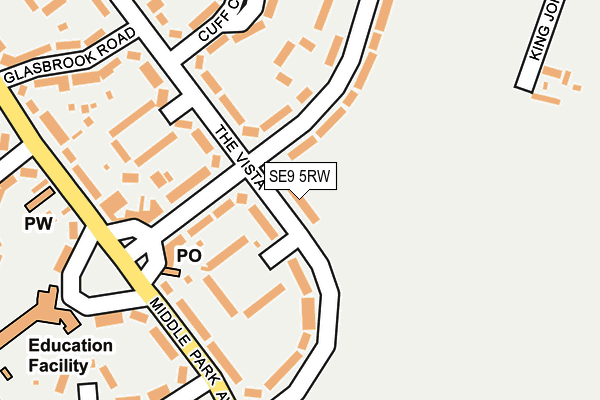 SE9 5RW map - OS OpenMap – Local (Ordnance Survey)