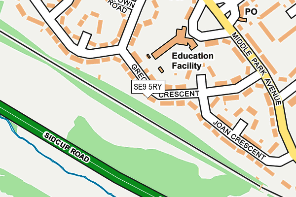 SE9 5RY map - OS OpenMap – Local (Ordnance Survey)