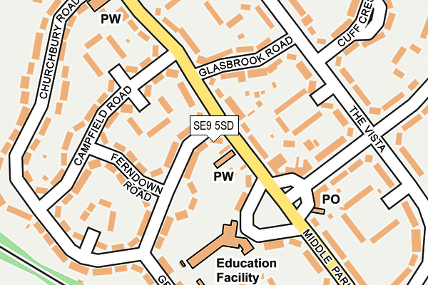 SE9 5SD map - OS OpenMap – Local (Ordnance Survey)