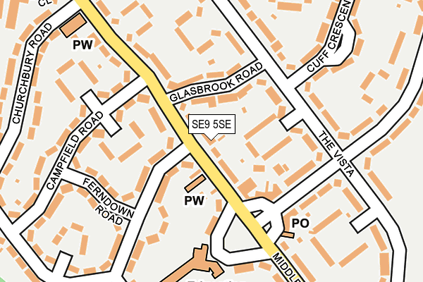 SE9 5SE map - OS OpenMap – Local (Ordnance Survey)