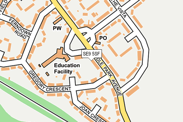 SE9 5SF map - OS OpenMap – Local (Ordnance Survey)