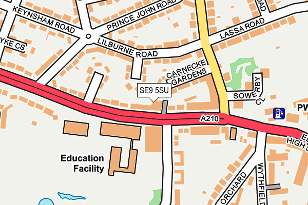 SE9 5SU map - OS OpenMap – Local (Ordnance Survey)