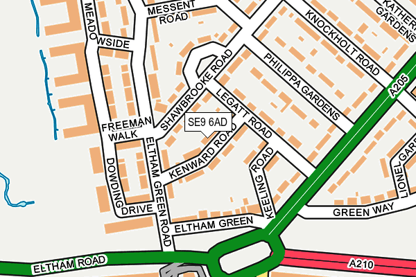 SE9 6AD map - OS OpenMap – Local (Ordnance Survey)