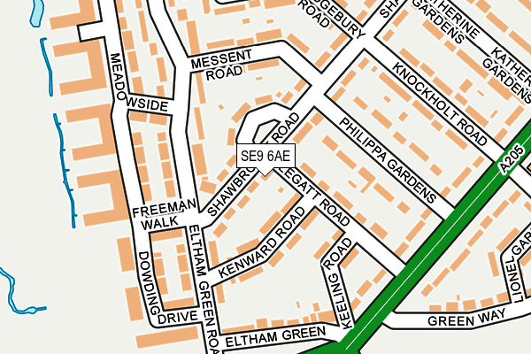 SE9 6AE map - OS OpenMap – Local (Ordnance Survey)