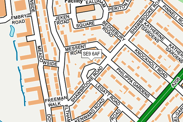 SE9 6AF map - OS OpenMap – Local (Ordnance Survey)