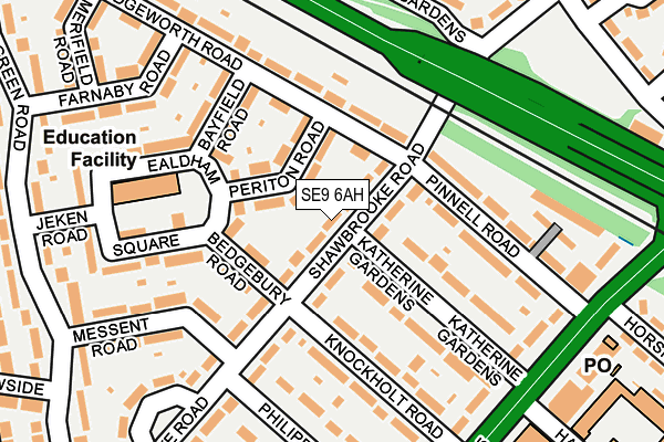 SE9 6AH map - OS OpenMap – Local (Ordnance Survey)