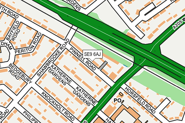 SE9 6AJ map - OS OpenMap – Local (Ordnance Survey)