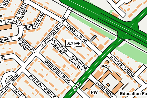 SE9 6AN map - OS OpenMap – Local (Ordnance Survey)