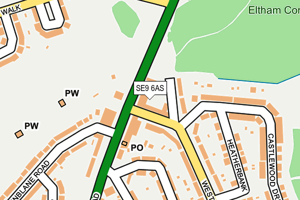 SE9 6AS map - OS OpenMap – Local (Ordnance Survey)