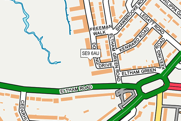 SE9 6AU map - OS OpenMap – Local (Ordnance Survey)