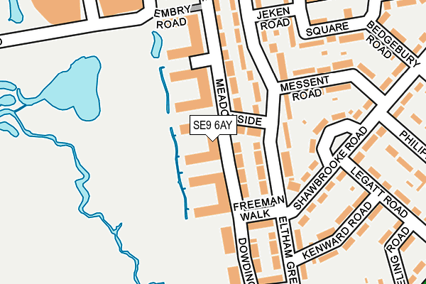 SE9 6AY map - OS OpenMap – Local (Ordnance Survey)
