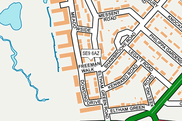 SE9 6AZ map - OS OpenMap – Local (Ordnance Survey)