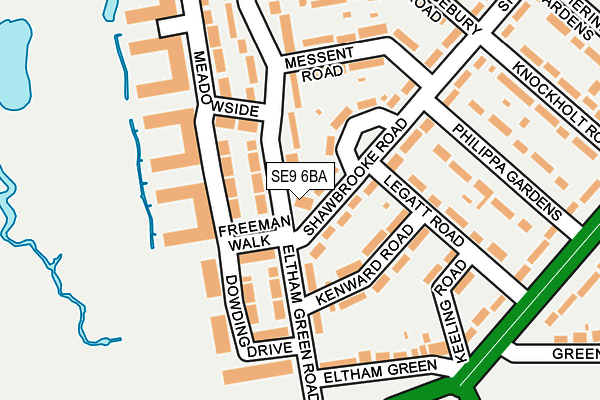 SE9 6BA map - OS OpenMap – Local (Ordnance Survey)