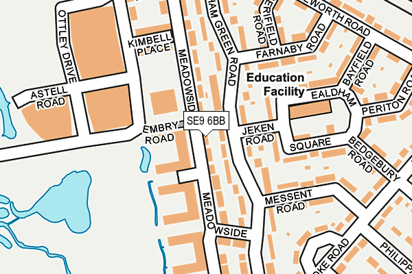 SE9 6BB map - OS OpenMap – Local (Ordnance Survey)