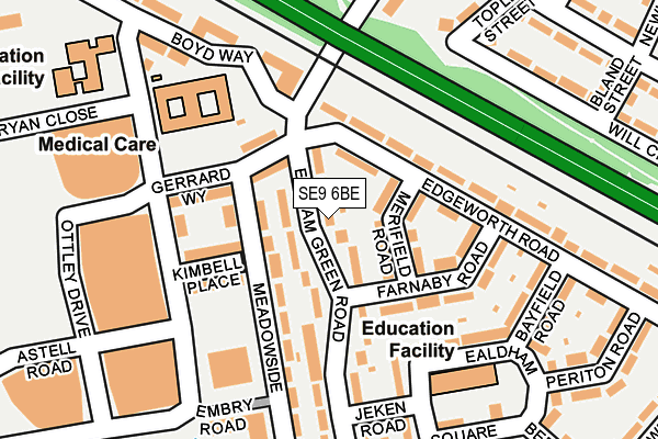 SE9 6BE map - OS OpenMap – Local (Ordnance Survey)