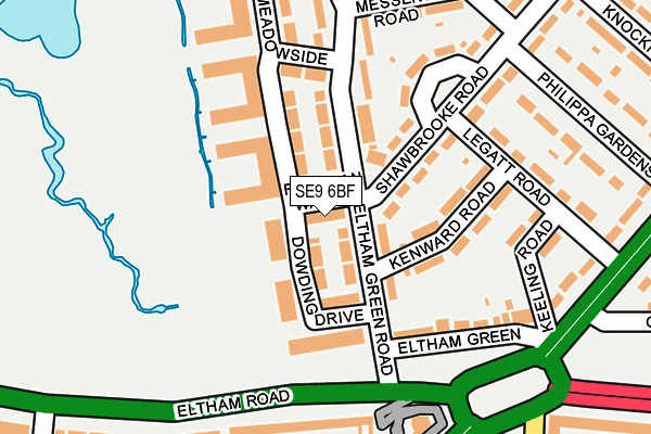 SE9 6BF map - OS OpenMap – Local (Ordnance Survey)