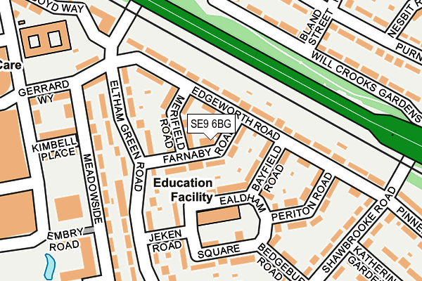 SE9 6BG map - OS OpenMap – Local (Ordnance Survey)