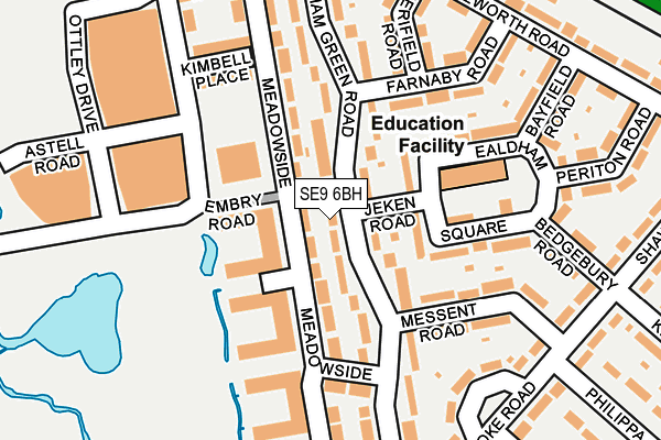 SE9 6BH map - OS OpenMap – Local (Ordnance Survey)