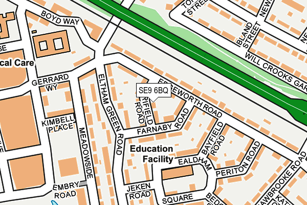 SE9 6BQ map - OS OpenMap – Local (Ordnance Survey)