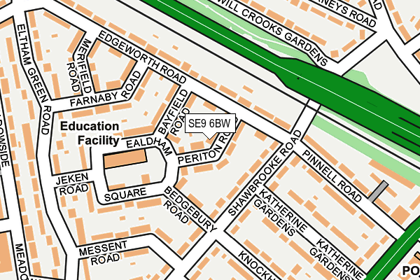 SE9 6BW map - OS OpenMap – Local (Ordnance Survey)