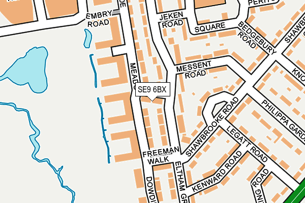 SE9 6BX map - OS OpenMap – Local (Ordnance Survey)