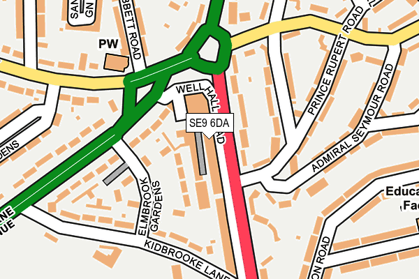 SE9 6DA map - OS OpenMap – Local (Ordnance Survey)