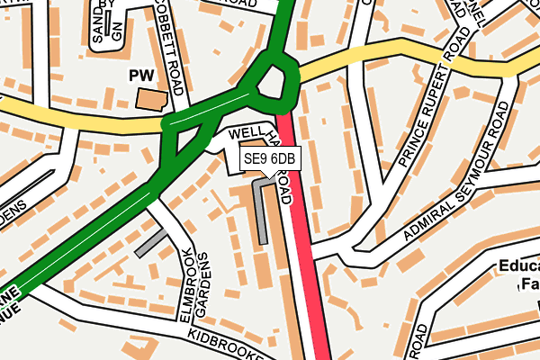 SE9 6DB map - OS OpenMap – Local (Ordnance Survey)