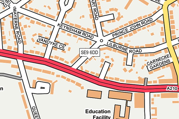 SE9 6DD map - OS OpenMap – Local (Ordnance Survey)