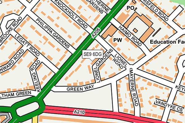 SE9 6DG map - OS OpenMap – Local (Ordnance Survey)
