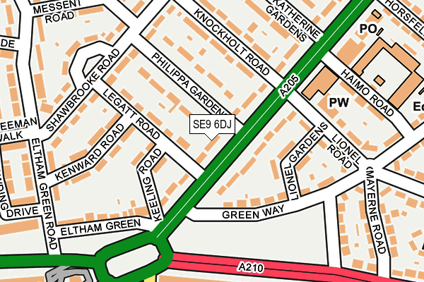 SE9 6DJ map - OS OpenMap – Local (Ordnance Survey)