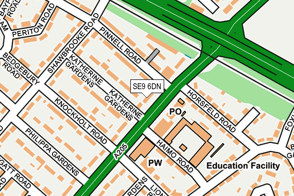 SE9 6DN map - OS OpenMap – Local (Ordnance Survey)