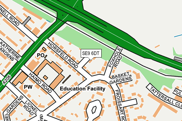 SE9 6DT map - OS OpenMap – Local (Ordnance Survey)