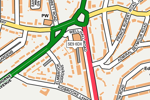 SE9 6DX map - OS OpenMap – Local (Ordnance Survey)