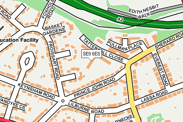 SE9 6ES map - OS OpenMap – Local (Ordnance Survey)