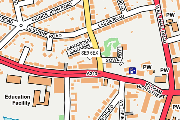 SE9 6EX map - OS OpenMap – Local (Ordnance Survey)