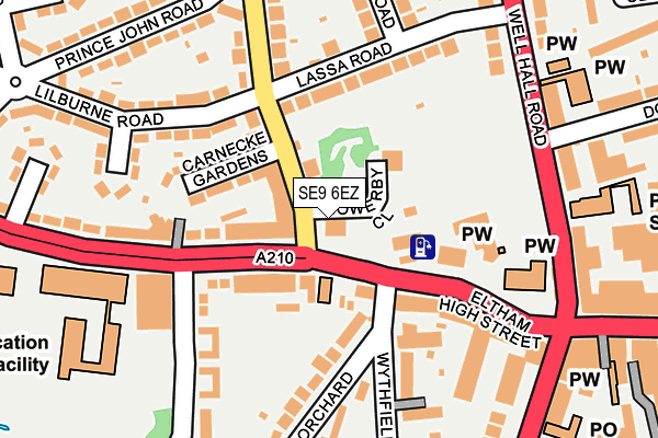 SE9 6EZ map - OS OpenMap – Local (Ordnance Survey)