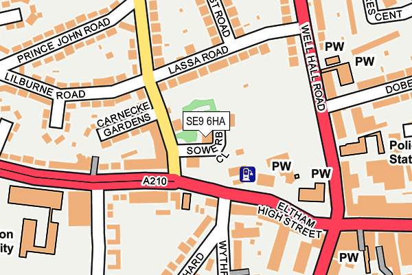 SE9 6HA map - OS OpenMap – Local (Ordnance Survey)