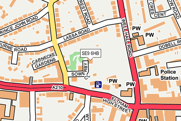 SE9 6HB map - OS OpenMap – Local (Ordnance Survey)