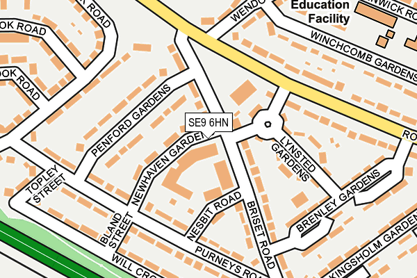 SE9 6HN map - OS OpenMap – Local (Ordnance Survey)