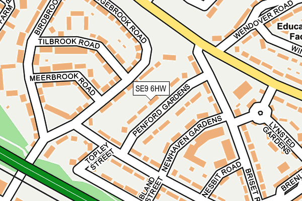 SE9 6HW map - OS OpenMap – Local (Ordnance Survey)